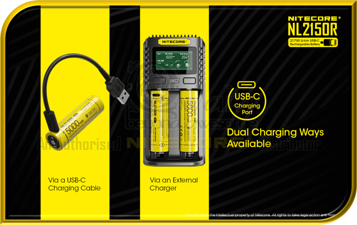 NITECORE NL2150R USB-C Rechargeable 21700 Li-ion Battery (5,000mAh)
