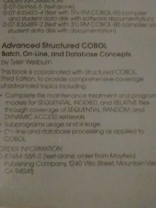 `COMPUTURE COURSE `STRUCTURED COBOL 74/85` - 687 PAGES - INFO BELOW.