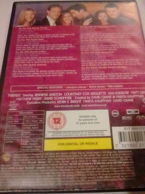 `F.R.I.E.N.D.S` - SERIES 7 - EPISODES 1-8 , SEE and READ BELOW FOR INFO.