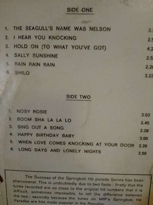 SPRINGBOK HIT PARADE 3 - LP in VERY GOOD condition - SEE BELOW FOR INFO.