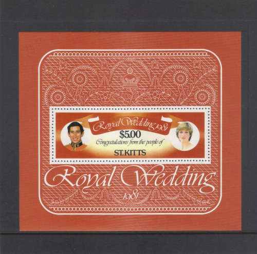 St. Kitts, 29 July 1981 Royal Wedding, miniature sheet.
