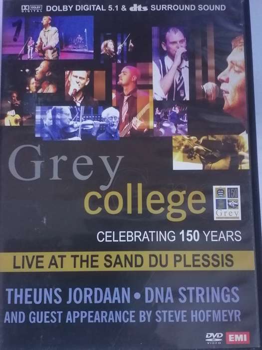 MUSIC DVD - GREY COLLEGE 150 YEARS  (STARRING THEUNS JORDAAN & MORE) - SEE BELOW FOR INFO.