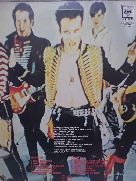 ADAM AND THE ANTS (KINGS OF THE WILD FRONTIER)- VINYL IN EXCELLENT COND. - SEE BELOW FOR INFO.