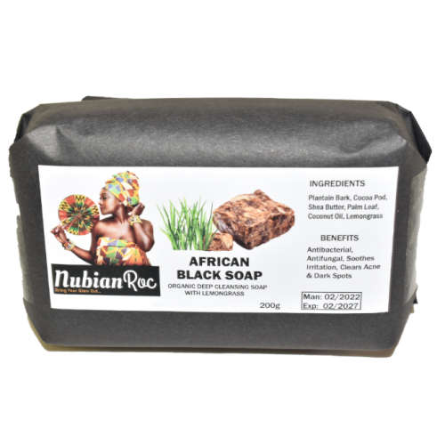 Raw African Black Soap with Lemongrass - 230g