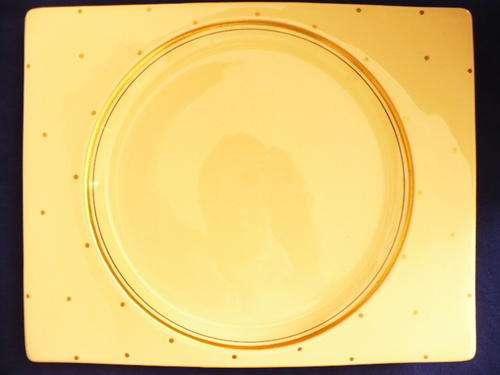 SIGNED CLARICE CLIFF VINTAGE PLATE "THE BIARRITZ" GOLD POLKA DOTS!