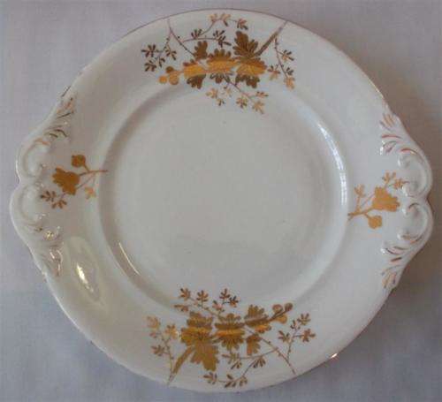Vintage White with Gold Cake Plate