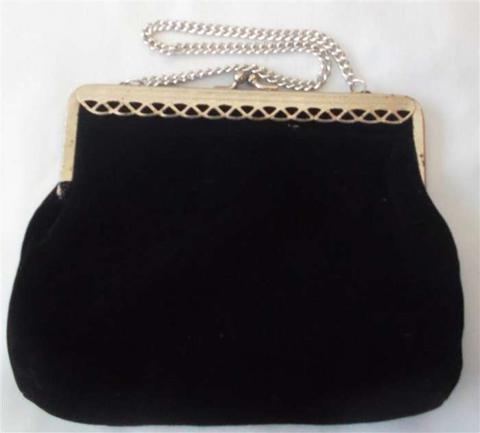 Ladies Black Velvet  Clutchbag