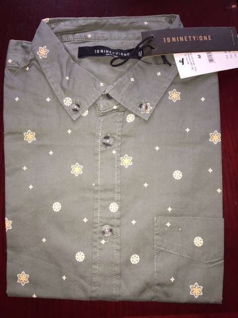 SS Logan Printed Shirt 3, Colour: Monte Carlo Vintage Green ( SMALL & MEDIUM)