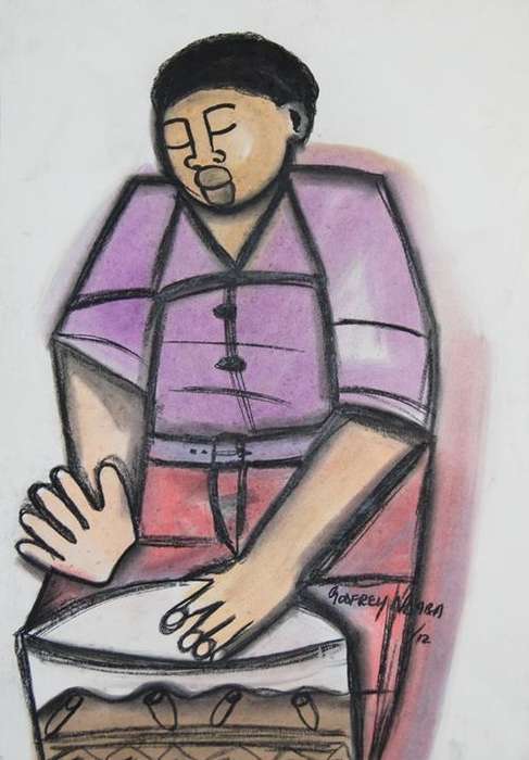 GODFREY NDABA PASTELS " MASTER OF DRUMS"