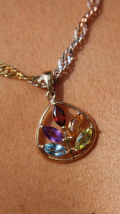 YELLOW WHITE RED GOLD AMETHIST TOPAZ PERIDOT RRP R15100 NECKLACE NEW@@ NO RESERVES@@