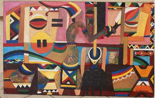 SPEELMAN   MAHLANGU LARGE   OIL   ON CANVAS         No reserves