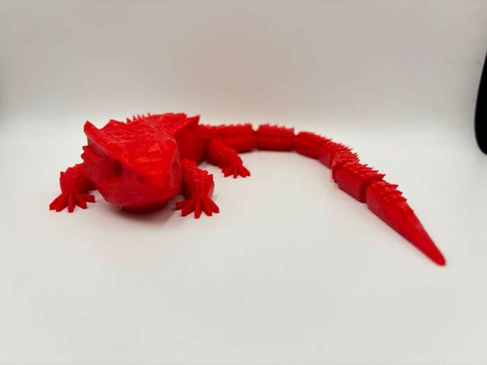 Articulated Red-eyed crocodile skink - 3d Printed 38cm (Red)