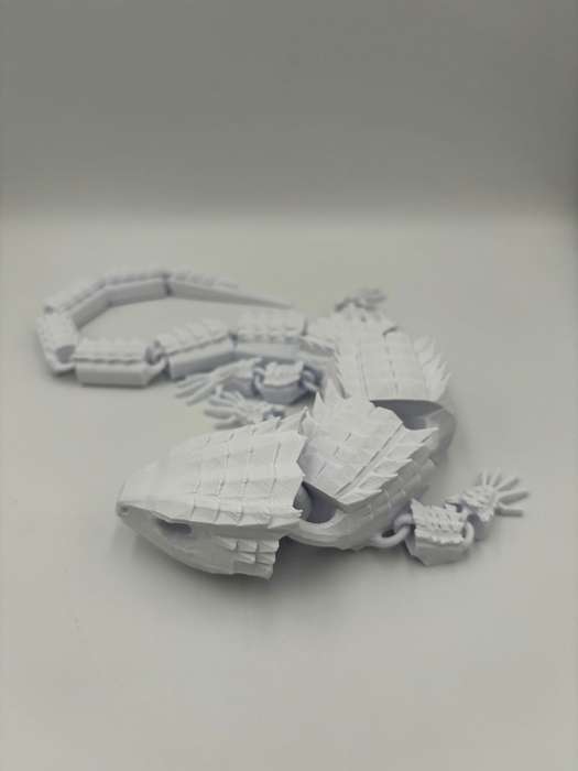 Articulated Red-eyed crocodile skink - 3d Printed 38cm (White)