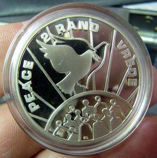 SA 2 Rand 1993 silver Proof coin *Peace/Vrede* - in capsule