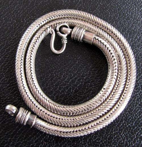 Silver 'Round Snake Bone' princess(50cm) necklace