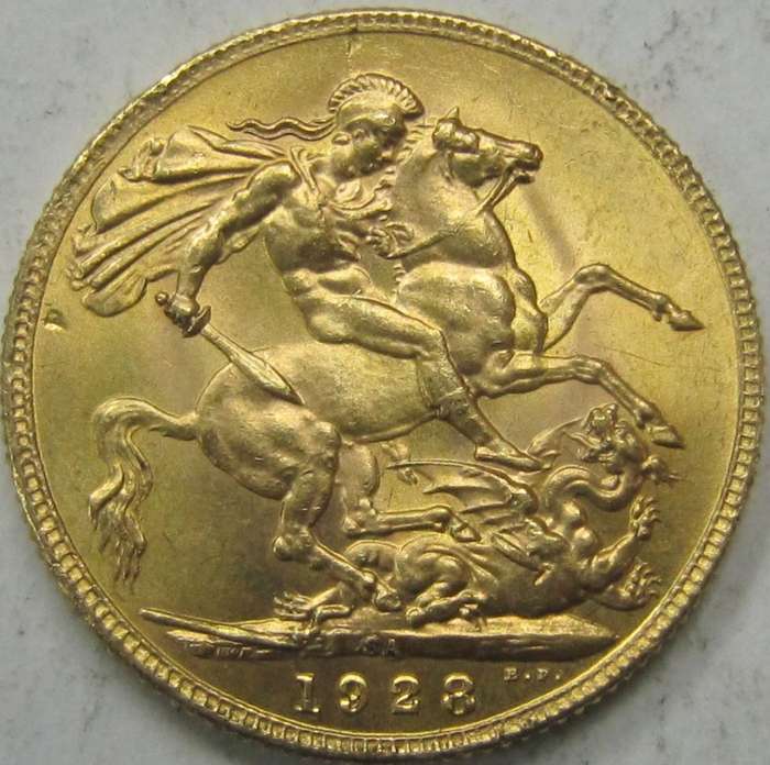1928 Union of South Africa Sovereign-UNC