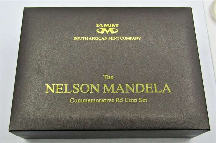 Nelson Mandela Commemorative R5 Prooflike and Lazer Frosted  Coin Set