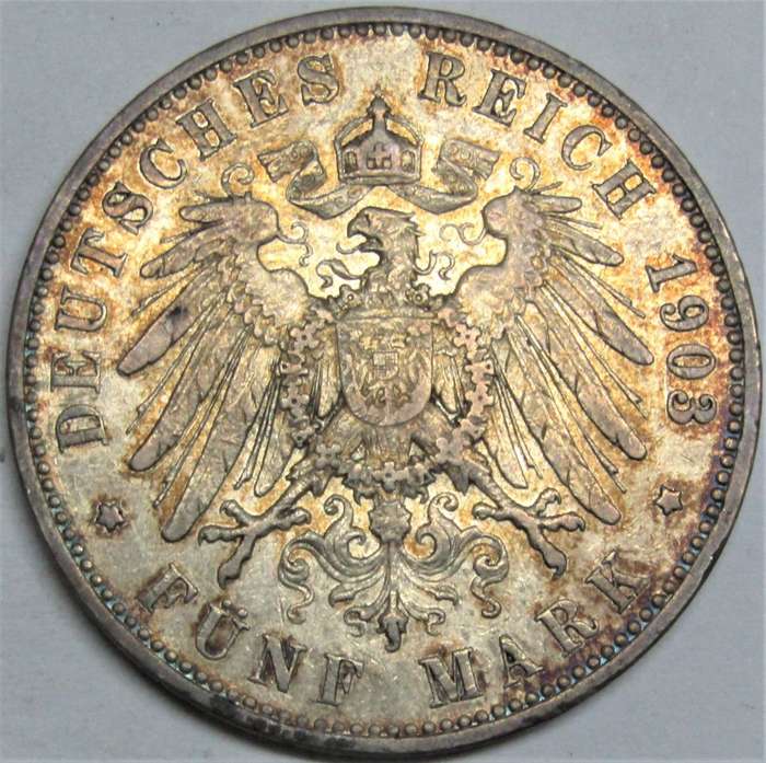 1903A German States Prussia  5 Marks