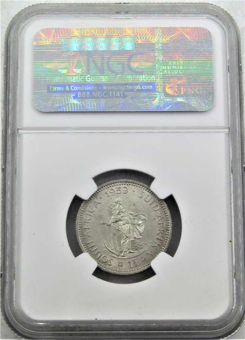 1959 Union of South Africa Shilling NGC Graded MS62