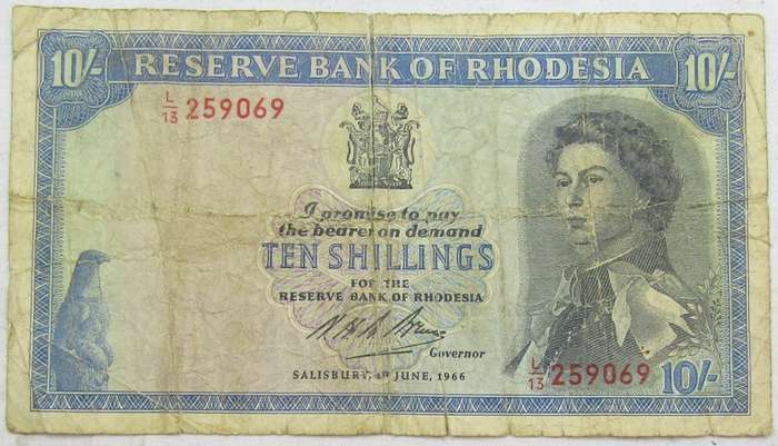 Rhodesia 10 Shillings 1966