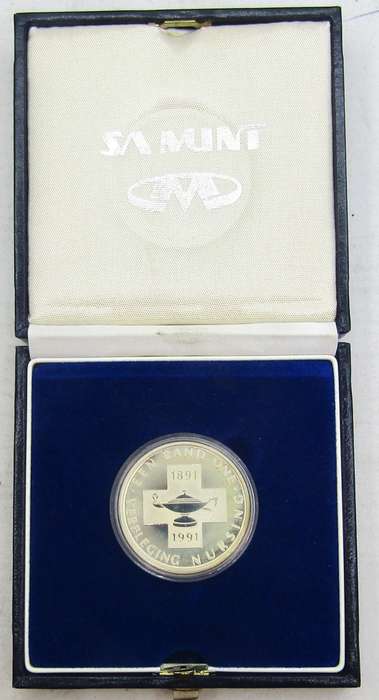 3x 1991 Republic of South Africa `Nursing`Silver Proof  Rand in original box and encapsulated