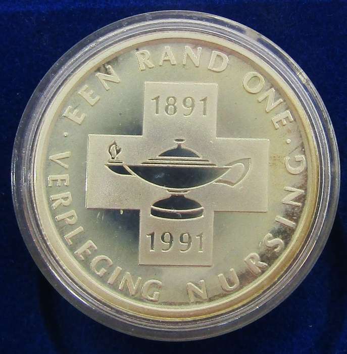 3x 1991 Republic of South Africa `Nursing`Silver Proof  Rand in original box and encapsulated