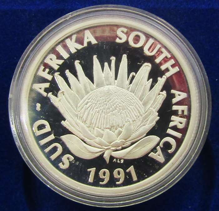 3x 1991 Republic of South Africa `Nursing`Silver Proof  Rand in original box and encapsulated