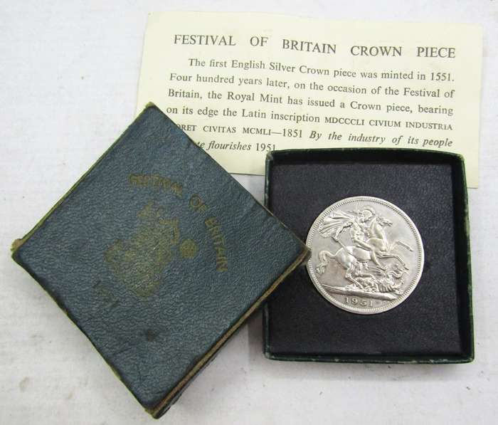 1951 Great Britain Festival Of Britain Proof Crown in original Box with certificate