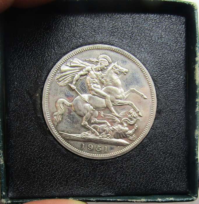 1951 Great Britain Festival Of Britain Proof Crown in original Box with certificate