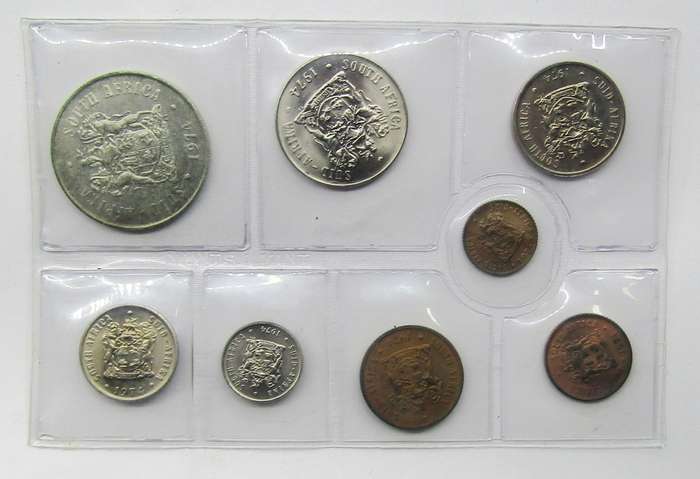 6x1974 Republic of South Africa Mint  Sets with SILVER RAND  unopened as issued