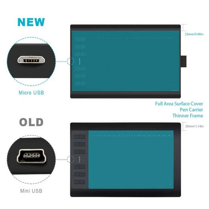 Huion New 1060 Plus Graphic Drawing Tablet 10 x 6.25'' Digital Drawing Tablet with 8192 Pen Press...