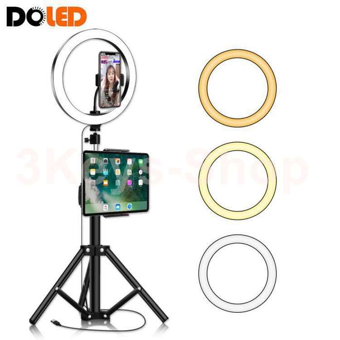 26cm Ring Light for iPad, LED Ring Light with Tripod Stand, Dimmable Makeup Light, YouTube