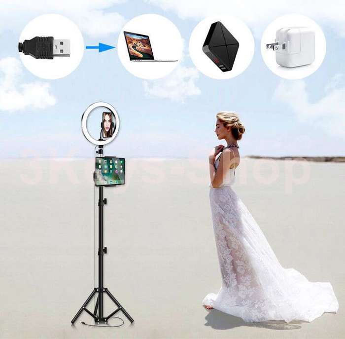 26cm Ring Light for iPad, LED Ring Light with Tripod Stand, Dimmable Makeup Light, YouTube