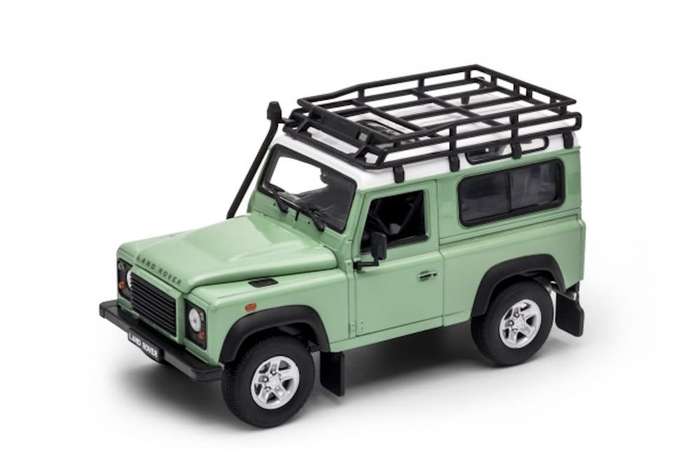 Welly  NEX 1:24 Land Rover Defender w/ Roof Rack & Snorkel  Light Green