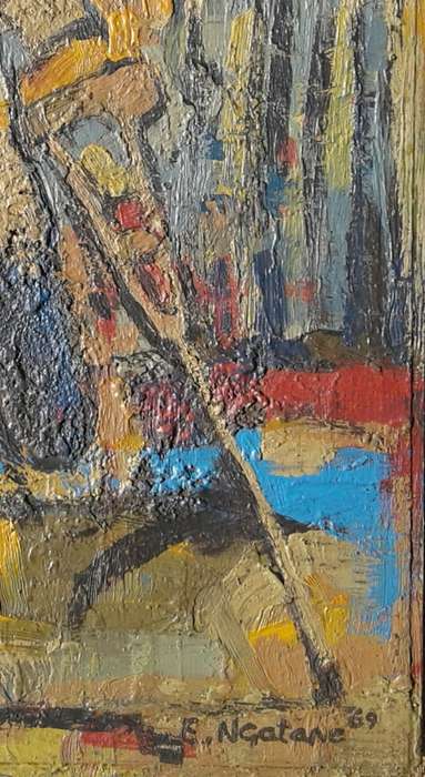 Ephraim Ngatane 1938-1971...Song of life 39x30 cm Oil