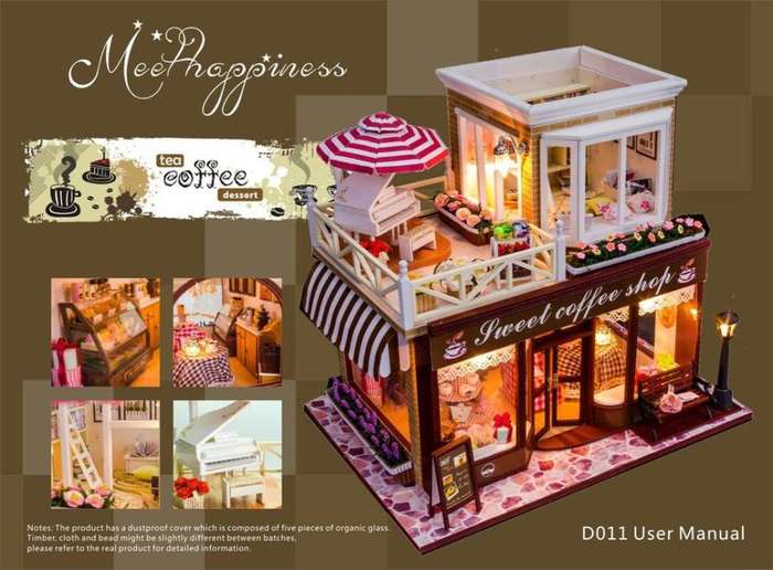 Miniature Wooden DIY Doll House with Furniture
