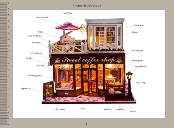 Miniature Wooden DIY Doll House with Furniture