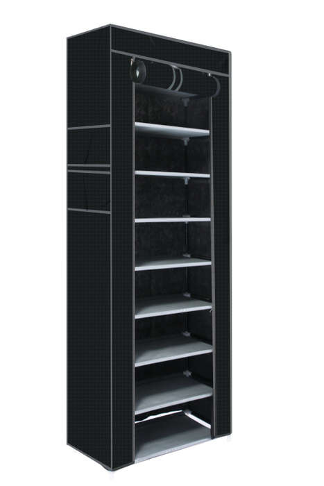 Hazlo 9 Layer Shoe Storage Rack Organizer with Canvas Cover