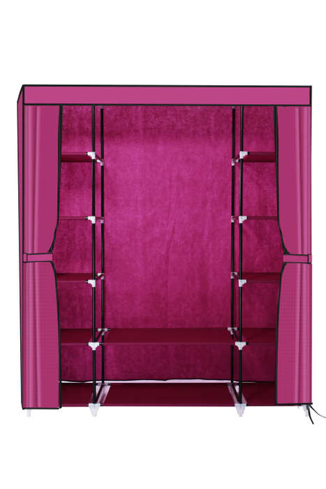 Hazlo Large Multi Compartment Fabric Wardrobe Closet (Clothes Storage)
