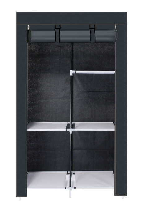 Hazlo Portable DIY Clothes Storage Wardrobe Closet with Hanging Rail