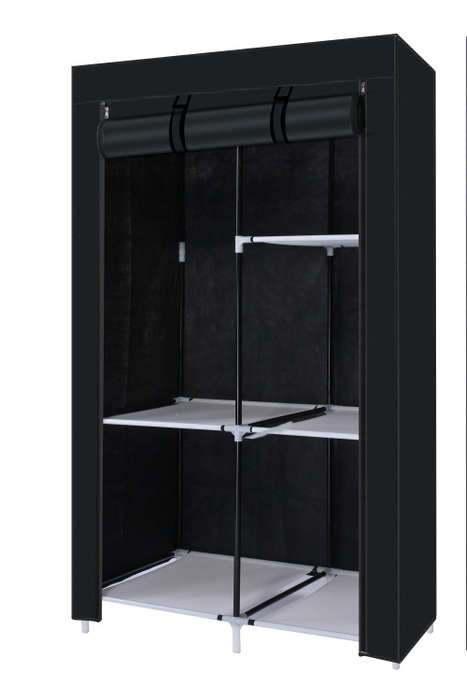 Hazlo Portable DIY Clothes Storage Wardrobe Closet with Hanging Rail
