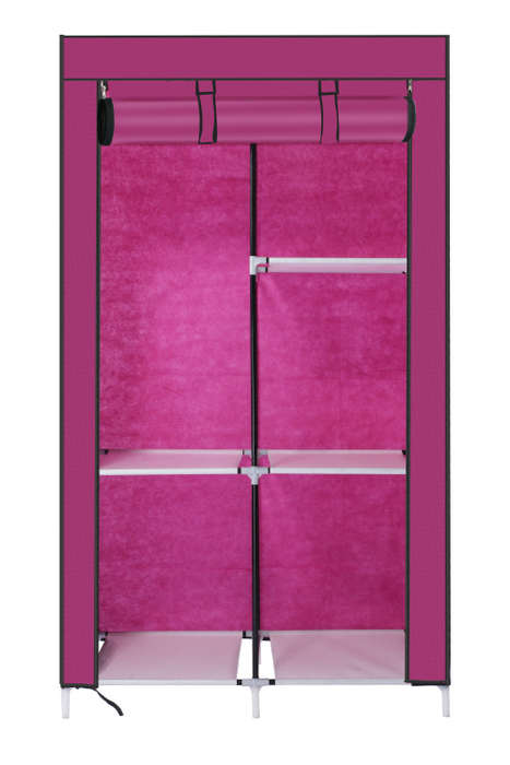 Hazlo Portable DIY Clothes Storage Wardrobe Closet with Hanging Rail