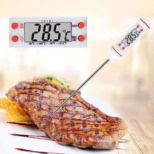 Stainless Steel Digital Cooking Thermometer with LCD Display