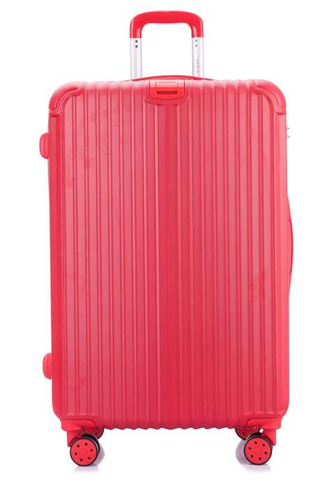 Hazlo 3 Piece Trolley ABS Hard Luggage Bag Set (Small, Medium, Large) - Red