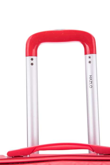 Hazlo 3 Piece Trolley ABS Hard Luggage Bag Set (Small, Medium, Large) - Red