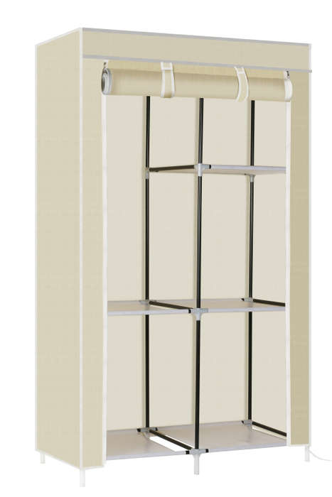 Hazlo Portable DIY Clothes Storage Wardrobe Closet with Hanging Rail