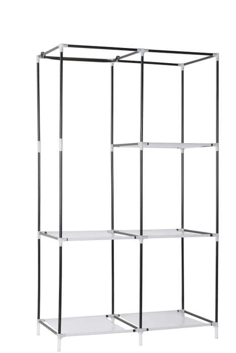 Hazlo Portable DIY Clothes Storage Wardrobe Closet with Hanging Rail