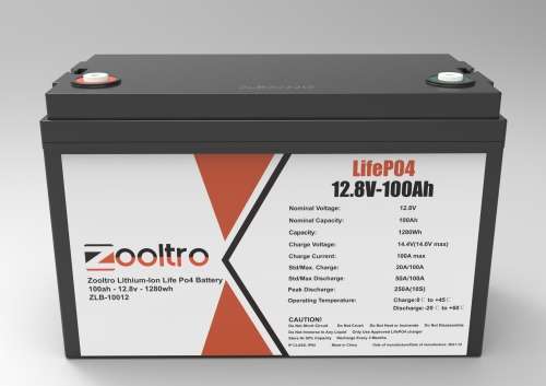 Zooltro Deep Cycle Lithium-Ion Life Po4 Battery - 12v 100ah