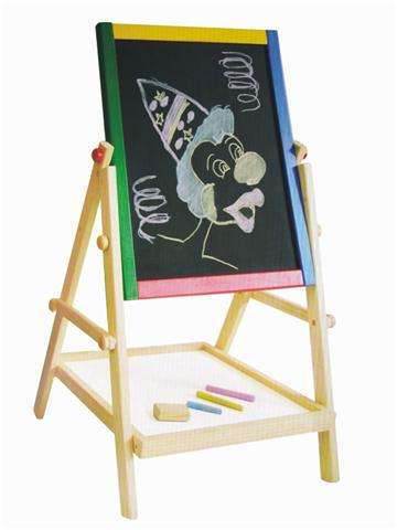 CHILDREN'S  2 in 1 WOODEN EASEL BOARD