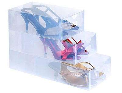 3 pack CLEAR SHOE BOX DRAWER